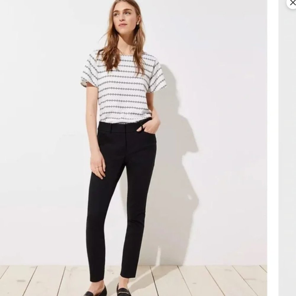 Skinny Ankle Dress Pants Black Size 6 LOFT